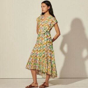 Sandro Paris Athena Linen/Silk Midi Dress Size 36(4)